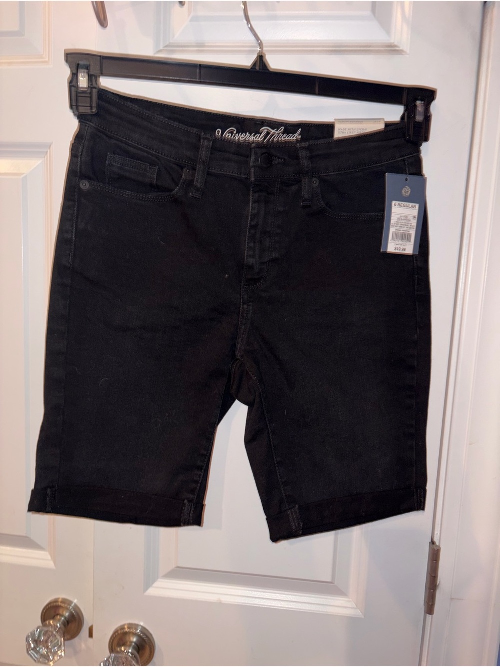 Universal Thread Girls size 6 Black Denim Bermuda Shorts